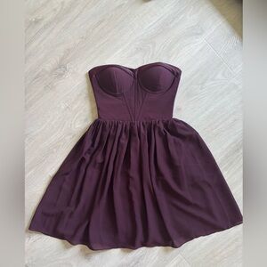 ERIN by Erin Fetherston Strapless Sweetheart Dress in Plum